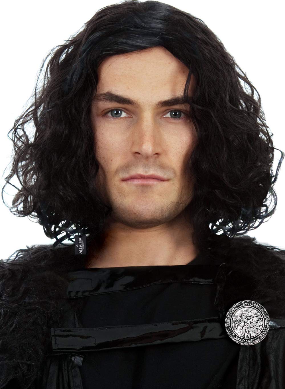 Jon Snow Wig Short Wig + Shield Pin