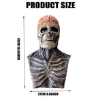 FLOWERTEEN Skeleton Halloween Scary Latex Mask with Moving Jaw Realistic Full Head Skull Mask Party Cosplay (Without Hat)