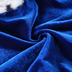 Lovelyshop pet Serial Lux Fur Blue Cat Dog Cloak for Halloween Costumes, King Queen Prince and Princess Cosplay-S