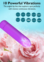 Small Bullet Vibrator for Women: Waterproof Mini Clit Vibrator with 10 Modes, Full Silicone Vibrating Finger Massager for G Spot Nipple, Female Rechargeable Lipstick Vibe Sex Toy, Purple