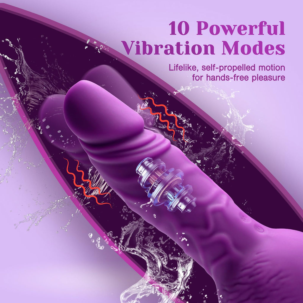 Tracy's Dog Thrusting Dildo Vibrator - Pulse Pounding Dildo G-Spot Anal Stimulation with 10 Vibrating & 3 Bouncing Modes, 9.29 Inch Realistic Dildos Adult Toys Sex Toys for Women Men Couples(Drillme)