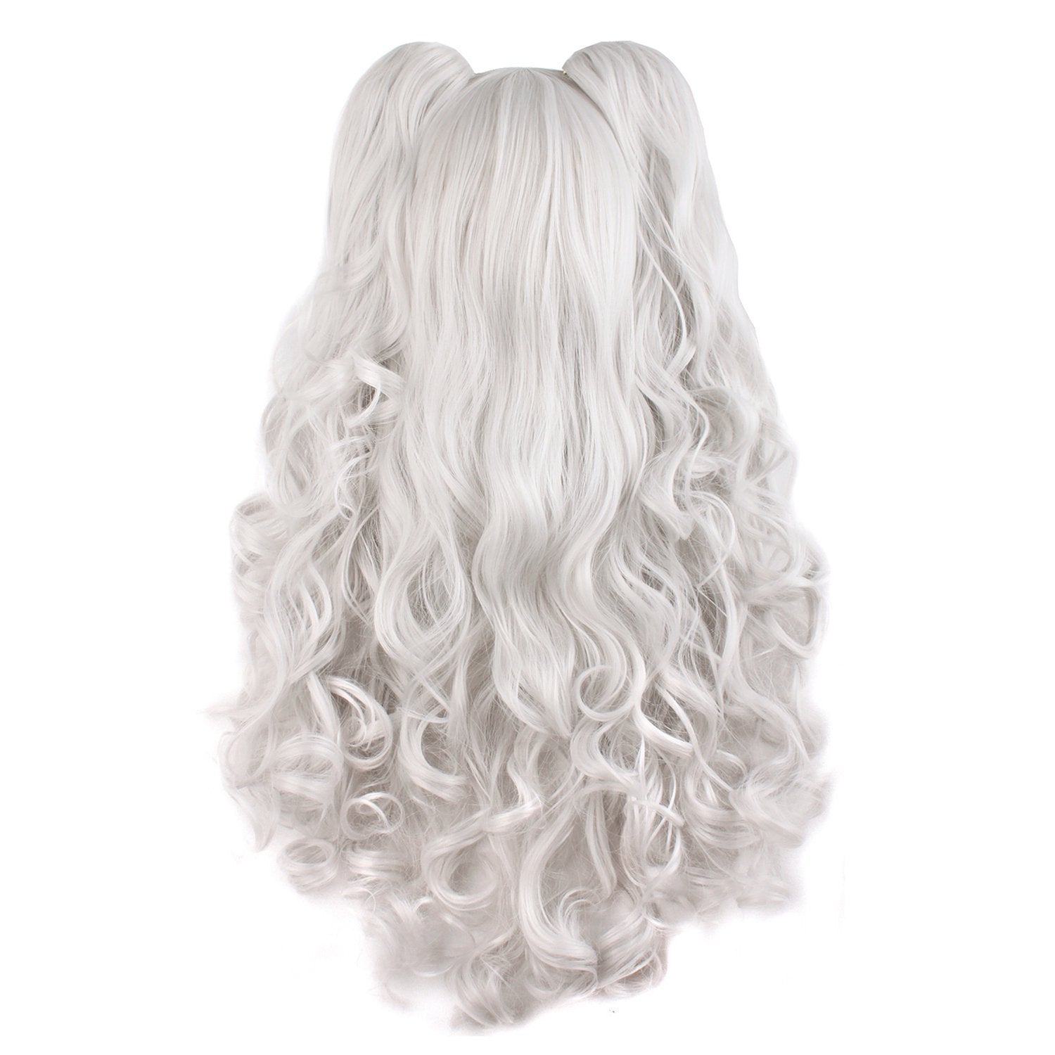 TSNOMORE White Pigtail Wig for Women Synthetic Long Curly Cosplay Wig Halloween Costume Party Cosplay Wig (Color-10)