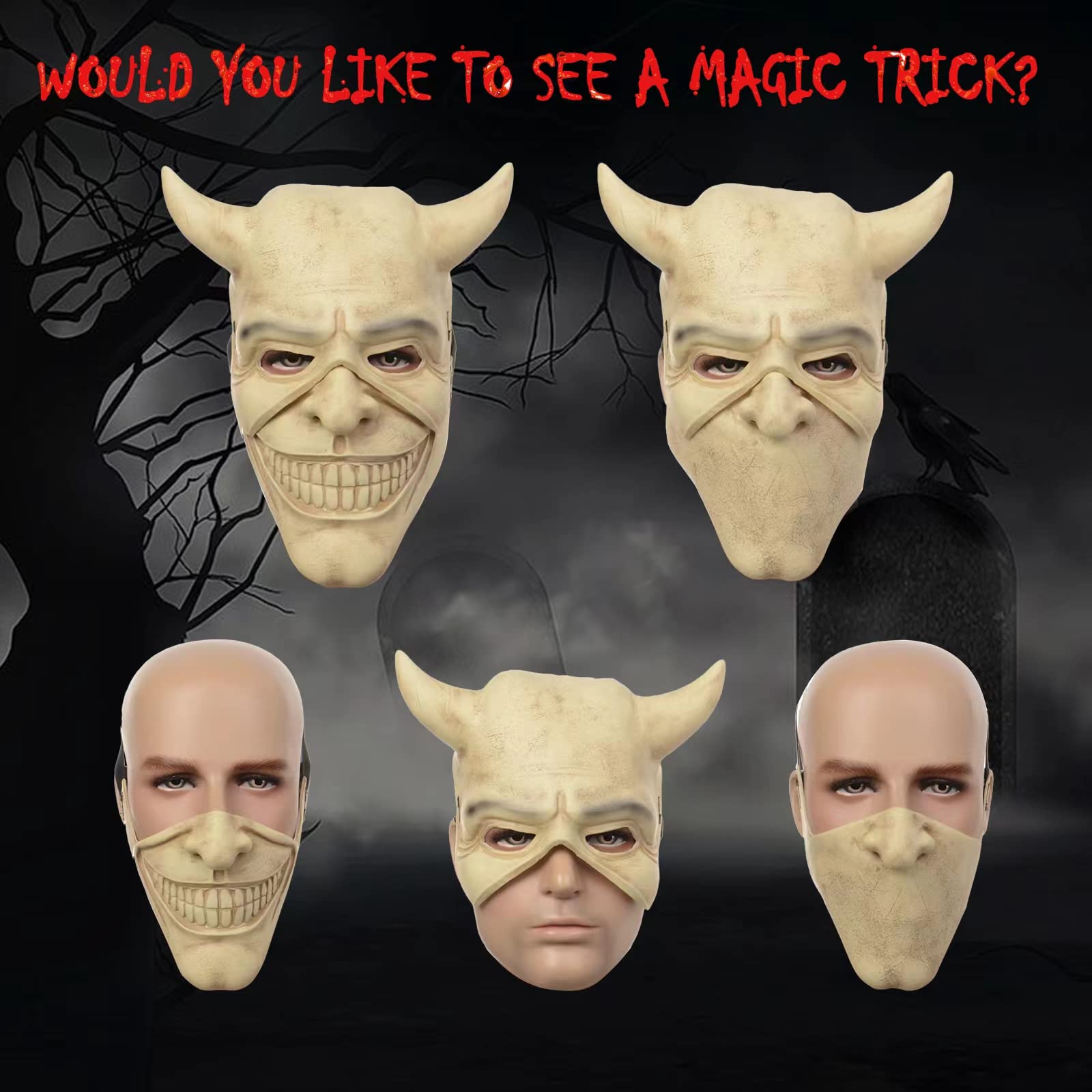 Panamanta The Black Phone Mask Horror Movie The Grabber Cosplay Costume Mask for Halloween Men's Costume Mask Cosplay Masquerade Prop