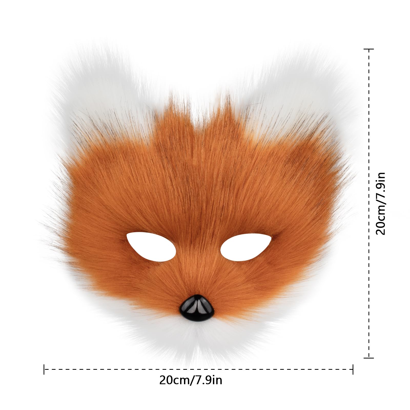 hbbhml Animal Fox Wolf Mask Halloween Party Cosplay Costumes Props Plush Cat Half Face Masks Carnival Christmas Masquerade