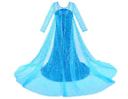 Luxury Princess Dress Costumes with Shining Long Cape Girls Birthday Party