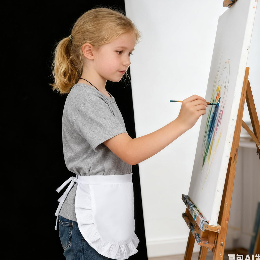 APLZGMG 2 Pcs Waist Apron Set, Half Apron for Maid Cosplay Halloween Costumes Dress Accessory, Maid Aprons for Kitchen Restaurant Coffee Cooking, Black and White Aprons for Women and Girls