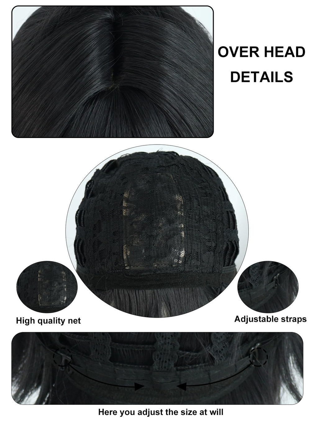 JoneTing Black Braided Wig【+Hair Cap】 Long Black Ponytail Wigs with Braids for Women Shadow Cosplay wig Blacked Ponytail Wig Long Braided Wig BG3 Cosplay Wig for Party Shadow Costume Outfit Halloween