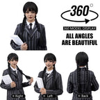 MUPUL Black Braided Wig With Bangs Long Braid Wig Cosplay Halloween Costume Wigs For Women