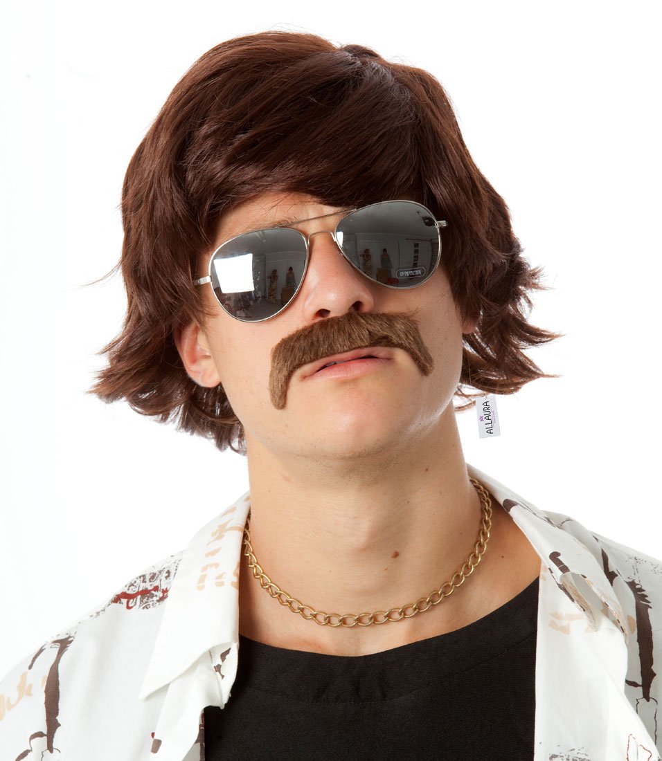 Sonny Bono Wig + Mustache