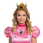 Disguise Princess Peach Costume, Official Nintendo Super Mario Bros Adult Costume Dress and Crown, Womens Size Small (4-6)