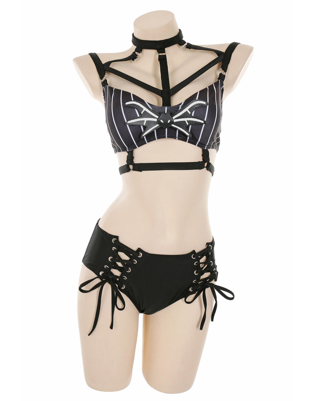 MEOWCOS Women's Bikini Sets Bathing Suit Swimsuits Halter Top and Shorts Bikini Sets with Tulle Cover-up