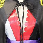 GWOKDAN Queen Cosplay Costume Anime Black Kimono Dress Cheongsam Cloak Women Halloween Outfits Full Set(M,Black)