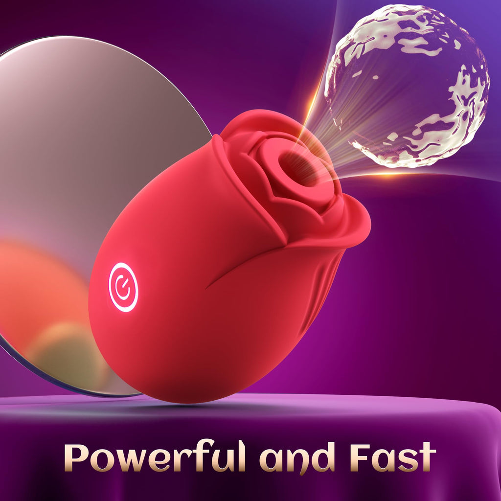 Sex Toys Rose Dildo Vibrator - Upgraded Adult Toys with 5 Sucking & Vibrating Modes for Women Clitoral Nipple, Rose Sucker Sex Toy Clitoral G Spot Vibrators for Woman Couples Adult Sex Games