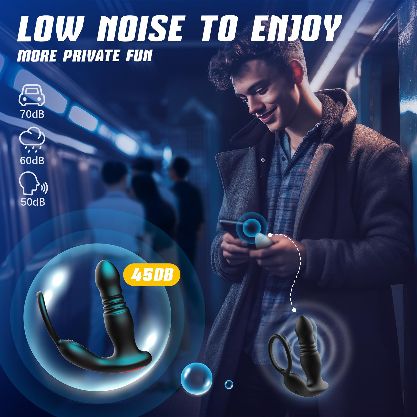 BEISAR Prostate Massager Anal Vibrator Thrusting Vibrating 7 Modes with Cock Ring Anal Plug Anal Sex Toys P Spot Massager Male Sex Toys for Men Enema Dildos Women Couples Remote Control Anal Beads