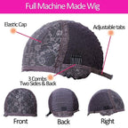 TIMANZO Long Straight Remy Hair Wigs Natural Black Heat Resistant Fiber Hair Full Machine Wig with Bangs Cosplay Party Wig For Fashion Women (24 Inch)