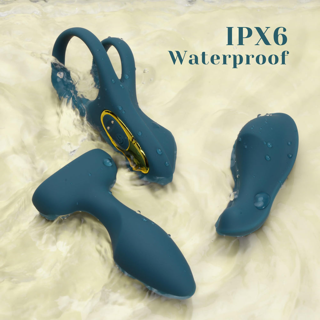 Tracy's Dog Vibrator Kit for Couples, Removable Vibrating Bullet with 3 Silicone Attachments (Cock Ring, Wearable Panty, Butt Plug Sleeve) — Remote Control Adult Sex Toys for Women & Partner Play