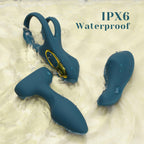 Tracy's Dog Vibrator Kit for Couples, Removable Vibrating Bullet with 3 Silicone Attachments (Cock Ring, Wearable Panty, Butt Plug Sleeve) — Remote Control Adult Sex Toys for Women & Partner Play