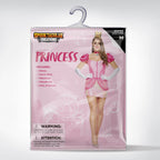 Spooktacular Creations Pink Princess Costume Women, Halloween Fairy Tale Dress Adult Fancy Skirt With Necklace Crown Gloves for Birthday Cosplay Parites-S
