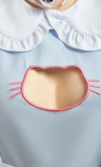 MEOWCOS Women's Maid Dress French Apron Kawaii Kitty Dress with Paw Embroidery Anime Cosplay Costume