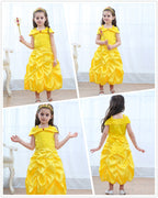 Princess Costume for Girls Birthday Party Fancy Dress Up with Accessories(Crown+Wand+Earrings+Gloves)