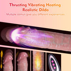 Thrusting Dildo Vibrator Sex Toys - Adult Toys Realistic Silicone Suction Cup Dildo with 7 Thrusting & 7 Vibrating for G-Spot Anal Stimulation, Strapless Strap-On Dildos Sex Toys & Games for Women