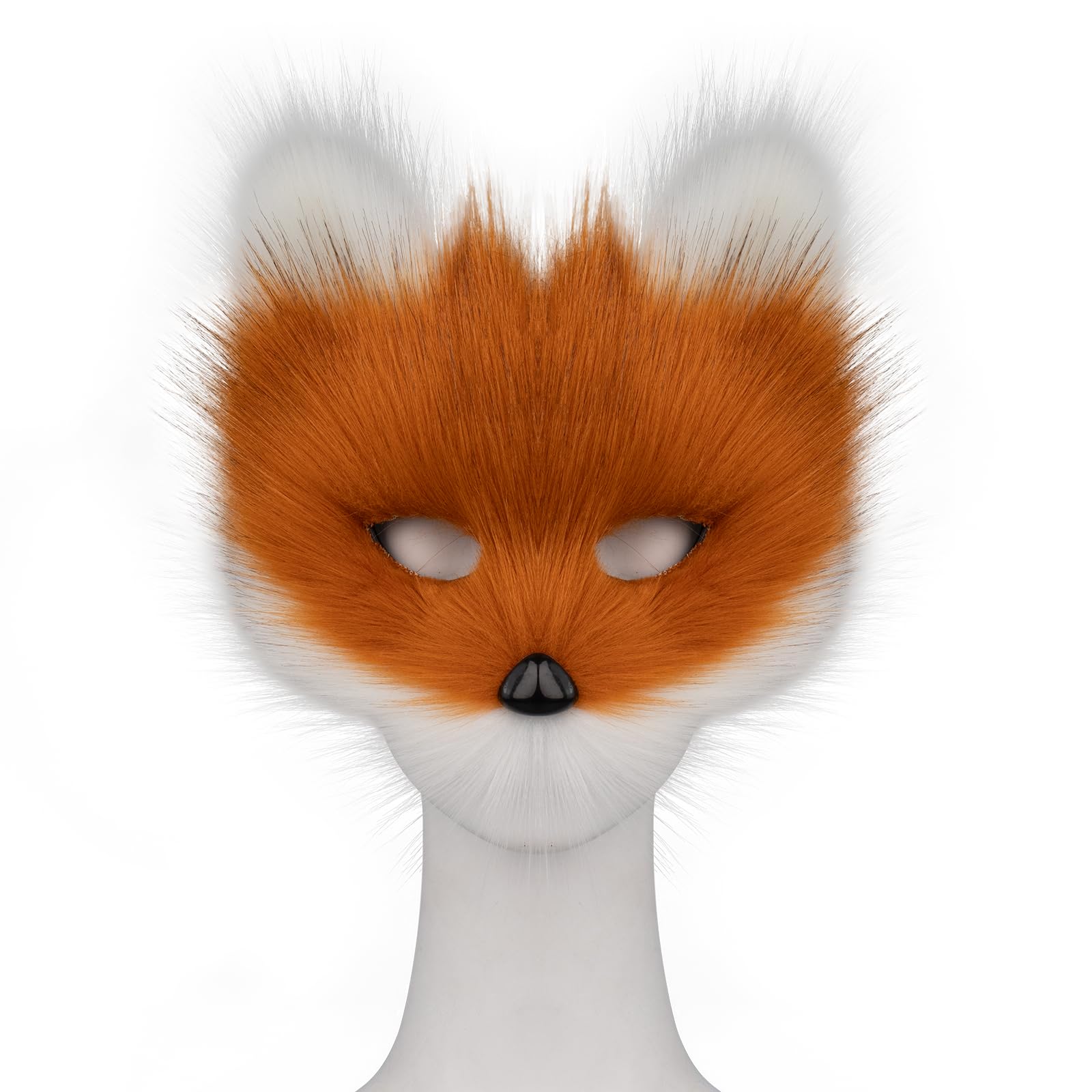 hbbhml Animal Fox Wolf Mask Halloween Party Cosplay Costumes Props Plush Cat Half Face Masks Carnival Christmas Masquerade