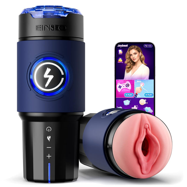 EINSEO Male Masturbator Sex Toys for Men - AI & APP Control Thrusting Male Stroker with 360° Heating, 5-Speed Smooth Motion Adult Mens Sex Toy, Silent Brushless Motor, Pocket Pussy Sleeve Massage Kits Hover Image