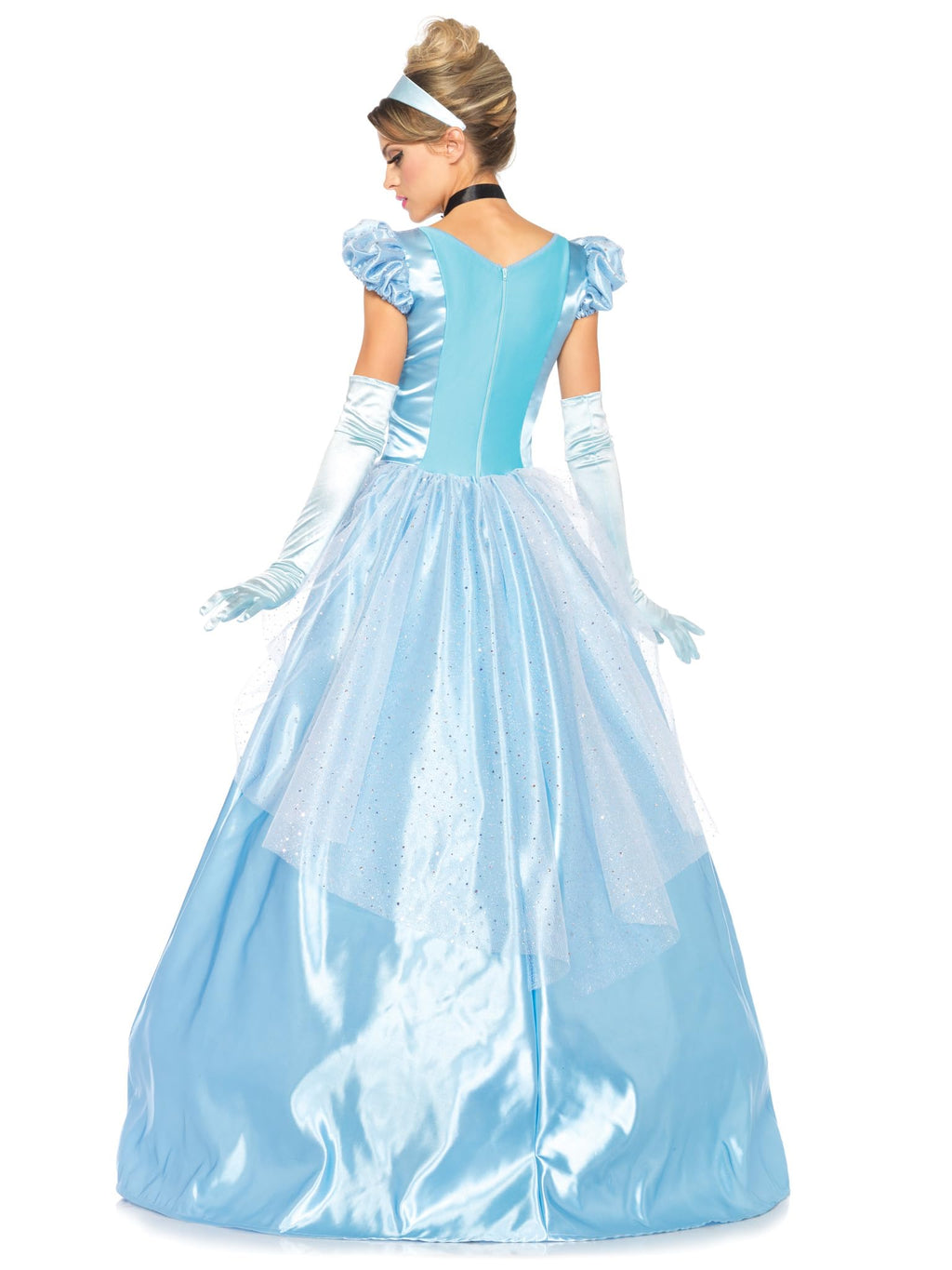 Leg Avenue Womens - 3 Piece Classic Cinderella Gown Set Full Length Family Friendly Princess Dress and Headband Set Adult Sized Costumes, Blue, Medium US