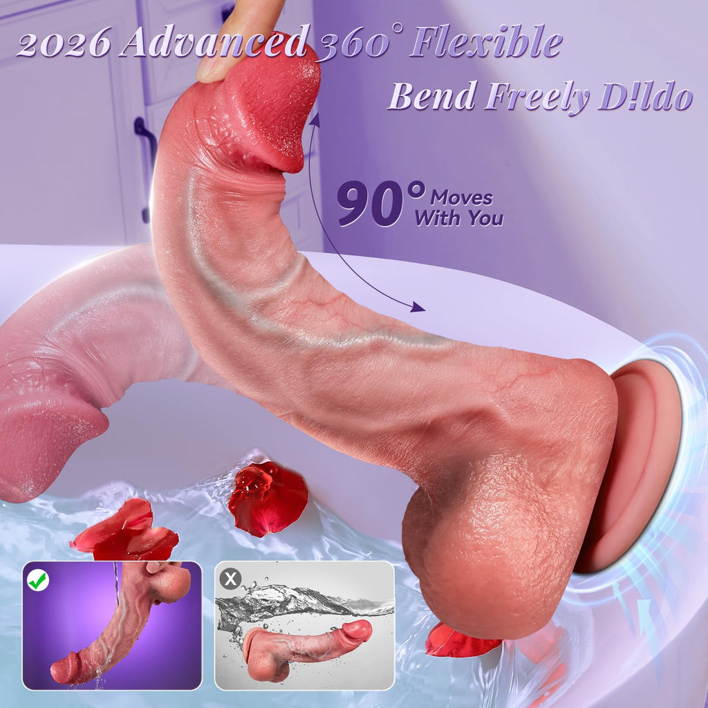 Vibrator Sex Toys Thrusting Dildo, Realistic Safety Soft Silicone Dildo with 10 Thrusting & 10 Vibrating Modes for Vagina Anal Sex Stimulation, G Spot Penis Machine Adult Sex Toy for Women and Couple