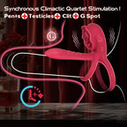 Vibrating Cock Ring Penis Sleeve with Rose Clitoral Stimulator, Penis Ring Vibrator Couples Adult Sex Toys for Men Women, Male Female Couple Sex Toy with G Spot Clitoris Vibrator