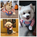 Pet Deadly Doll Chucky Dog Cosplay Funny Halloween Christmas Clothes Party Costume for Small Medium Large Dogs (L: Chest Circumference 27"-35")