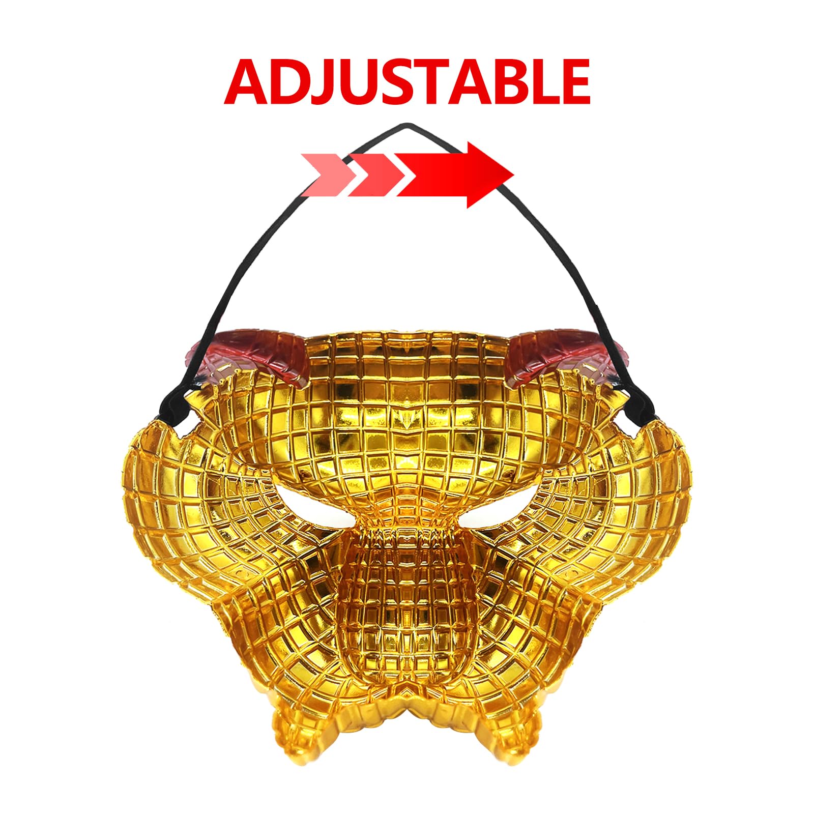 ishenkea 2 Pcs Elite Gold Plastic Teen Adult Halloween Costume Cosplay Mask