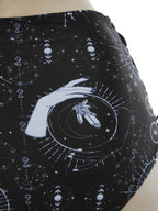 MEOWCOS Goth Bikini Swimsuit Witch Bathing Suit Dark Style Star Moon Gothic Swimsuit