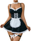 Avidlove Sexy Maid Lingerie for Women Maid Costume French Maid Outfit Lingerie Dress Sets Black S