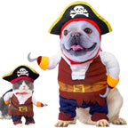 Dog Costume Pirates of The Caribbean Style, Novelty Pet Cosplay Funny Halloween Costumes Cat Pirate Clothing, Cool Dog Clothes for Small to Medium Dogs Cats, Corsair Dress Up Party Apparel (S)