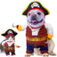 Dog Costume Pirates of The Caribbean Style, Novelty Pet Cosplay Funny Halloween Costumes Cat Pirate Clothing, Cool Dog Clothes for Small to Medium Dogs Cats, Corsair Dress Up Party Apparel (S)
