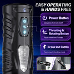 EINSEO AI Sync Male Masturbator Sex Toys for Men - Adult Toy Male Sex Toys with 7 Thrusting & 7 Rotating Modes, Pocket Pussy Hands Free Sex Machine LCD Display with Visual Window & Mounting Base