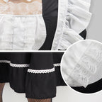 Men's Maid Cosplay Costume Dress Suit, Big Hemline Flared Outfit, Funny Stage Performance Cosplay Set (Medium)