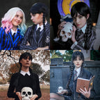 MUPUL Black Braided Wig With Bangs Long Braid Wig Cosplay Halloween Costume Wigs For Women