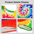 Hippie Costume for Men Women 60s and 70s colorful T-shirt sunglasses headband Peace necklace 4-piece theme party