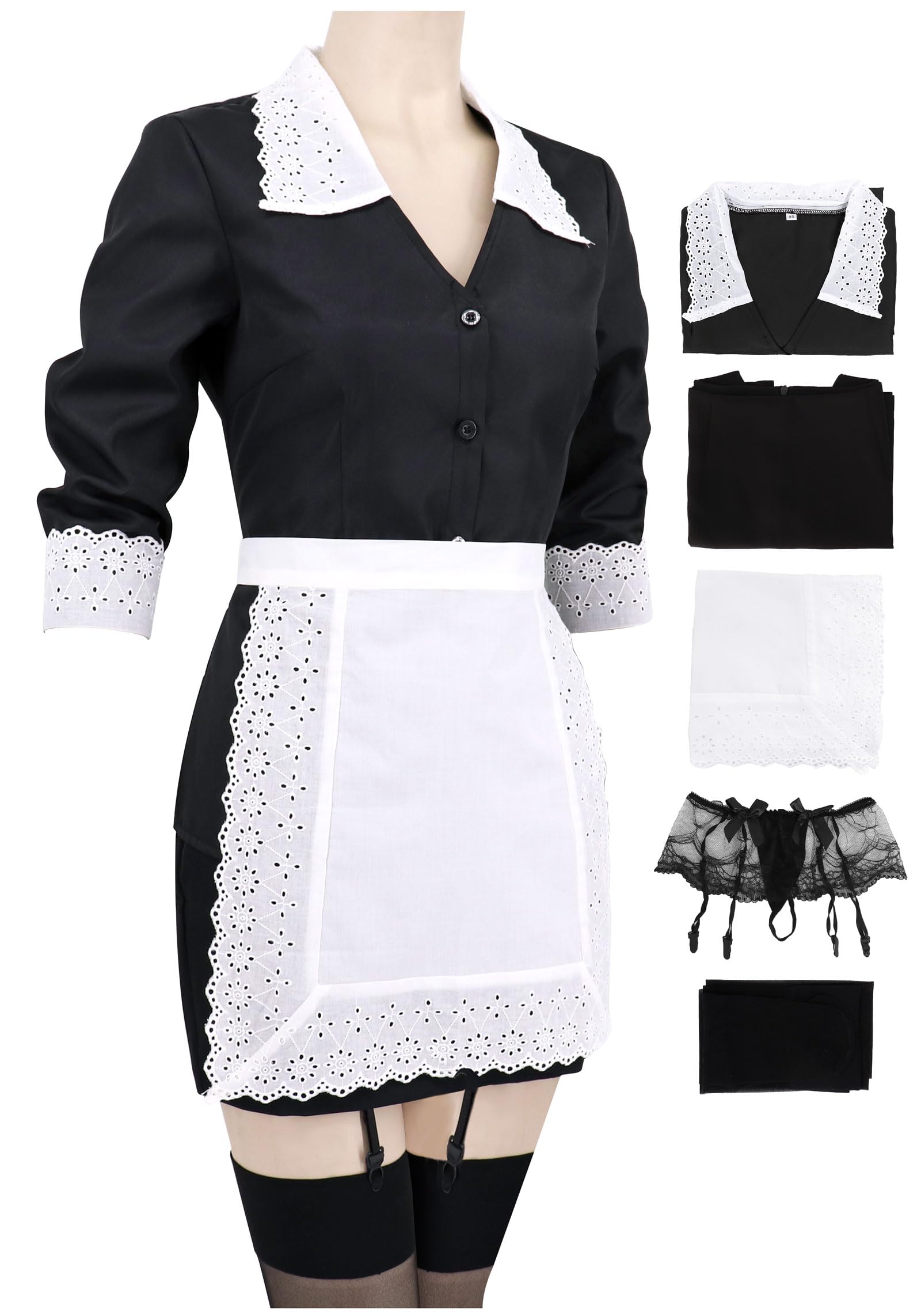 C-ZOFEK Women's US Size Moi Cosplay French Maid Costume Outfit for Halloween Christmas