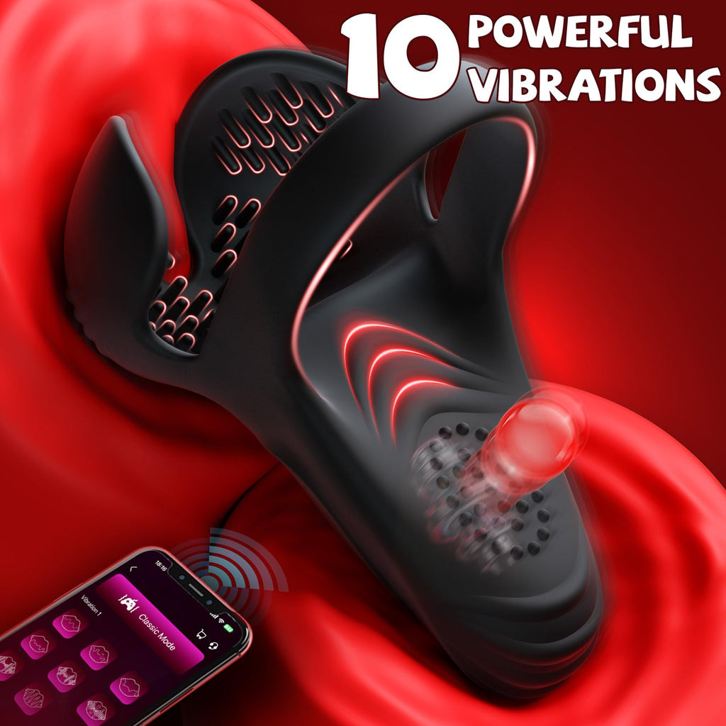 Kerero Vibrating Cock Ring Sex Toys for Men, Penis Ring Vibrator with 10 Vibrations, APP Control Male Sex Toy for Testicle Stimulator Adult Toy for Men Erection Sex, Adult Toys Couple Sex Toys