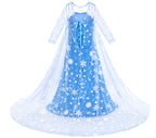Luxury Princess Dress Costumes with Shining Long Cape Girls Birthday Party
