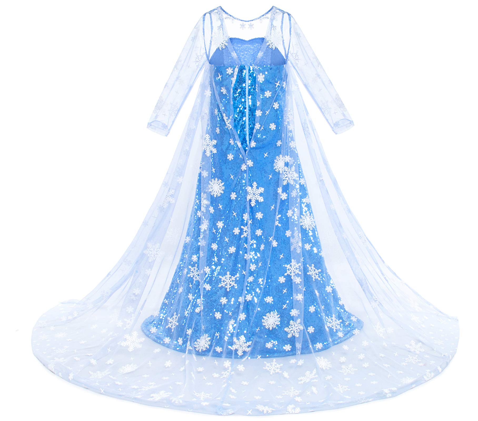 Luxury Princess Dress Costumes with Shining Long Cape Girls Birthday Party