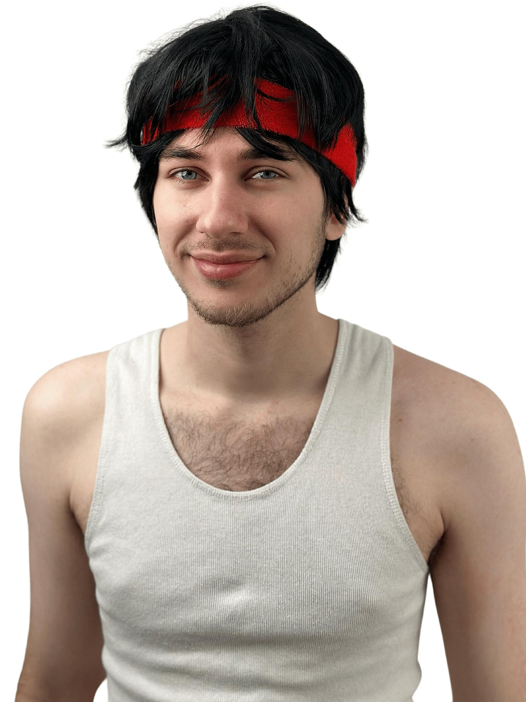 ALLAURA Compatible with Sonny Bono Wig – 60s 70s Men’s Short Brown Wig + Mustache for Hippie, Singer, TV Star, Cop, Detective Costumes – Liberty Duo, Limu & Doug, Uncle Rico, Retro Halloween Outfit