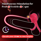 Vibrating Cock Ring with Rose Clitoral Stimulator, Pleasure Penis Ring Vibrator Couples Adult Sex Toys for Men Women, 7 Vibrations Male Couple Sex Toy