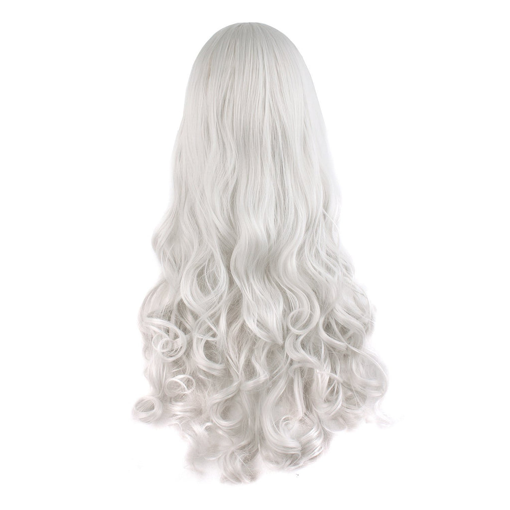 TSNOMORE White Pigtail Wig for Women Synthetic Long Curly Cosplay Wig Halloween Costume Party Cosplay Wig (Color-10)
