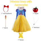 Princess Dress Up for Girls, Halloween Costume Cosplay Birthday Party Outfits for Kids 3-15 Years
