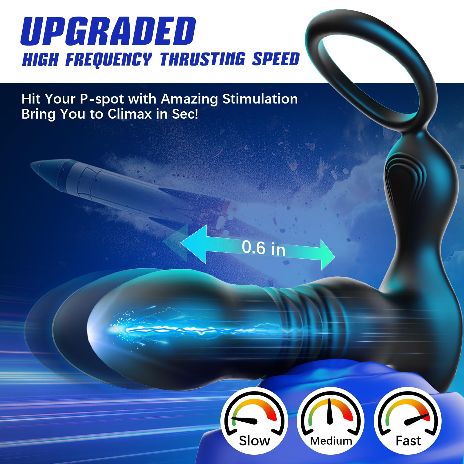 BEISAR Prostate Massager Anal Vibrator Thrusting Vibrating 7 Modes with Cock Ring Anal Plug Anal Sex Toys P Spot Massager Male Sex Toys for Men Enema Dildos Women Couples Remote Control Anal Beads