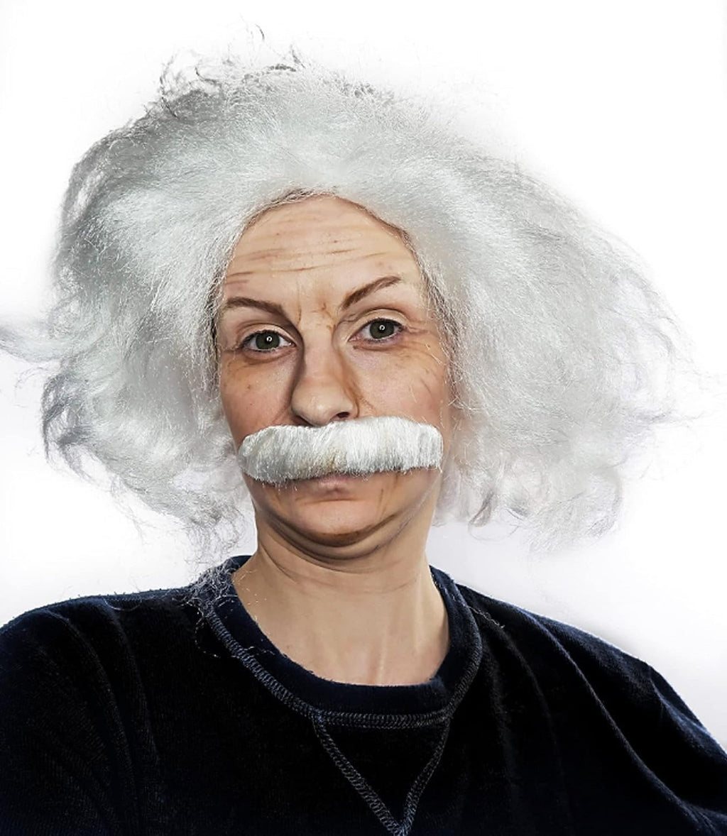 ALLAURA Compatible with Sonny Bono Wig – 60s 70s Men’s Short Brown Wig + Mustache for Hippie, Singer, TV Star, Cop, Detective Costumes – Liberty Duo, Limu & Doug, Uncle Rico, Retro Halloween Outfit